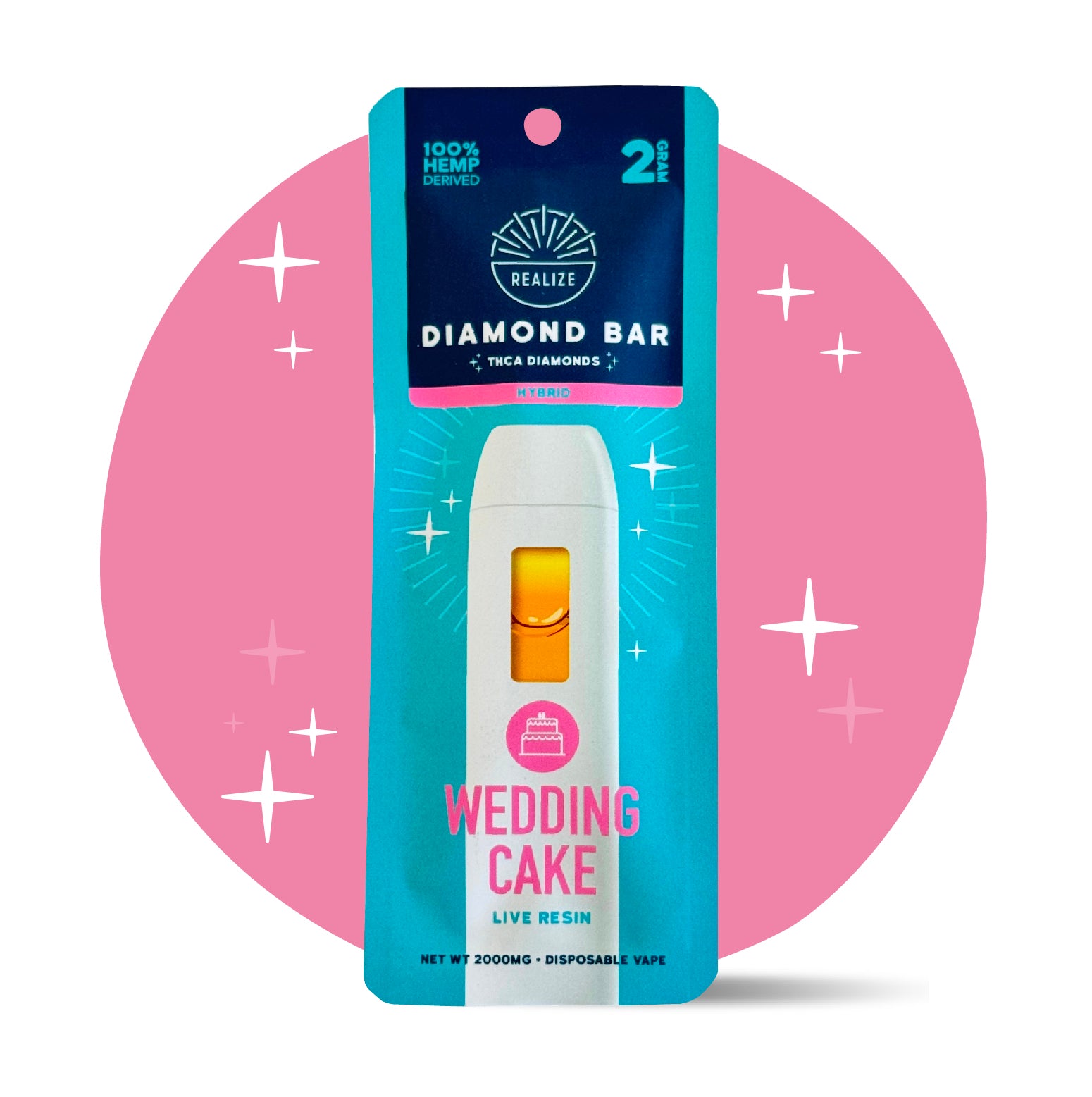 Realize THCA Diamond Bar, Wedding Cake - 2g Disposable Vape