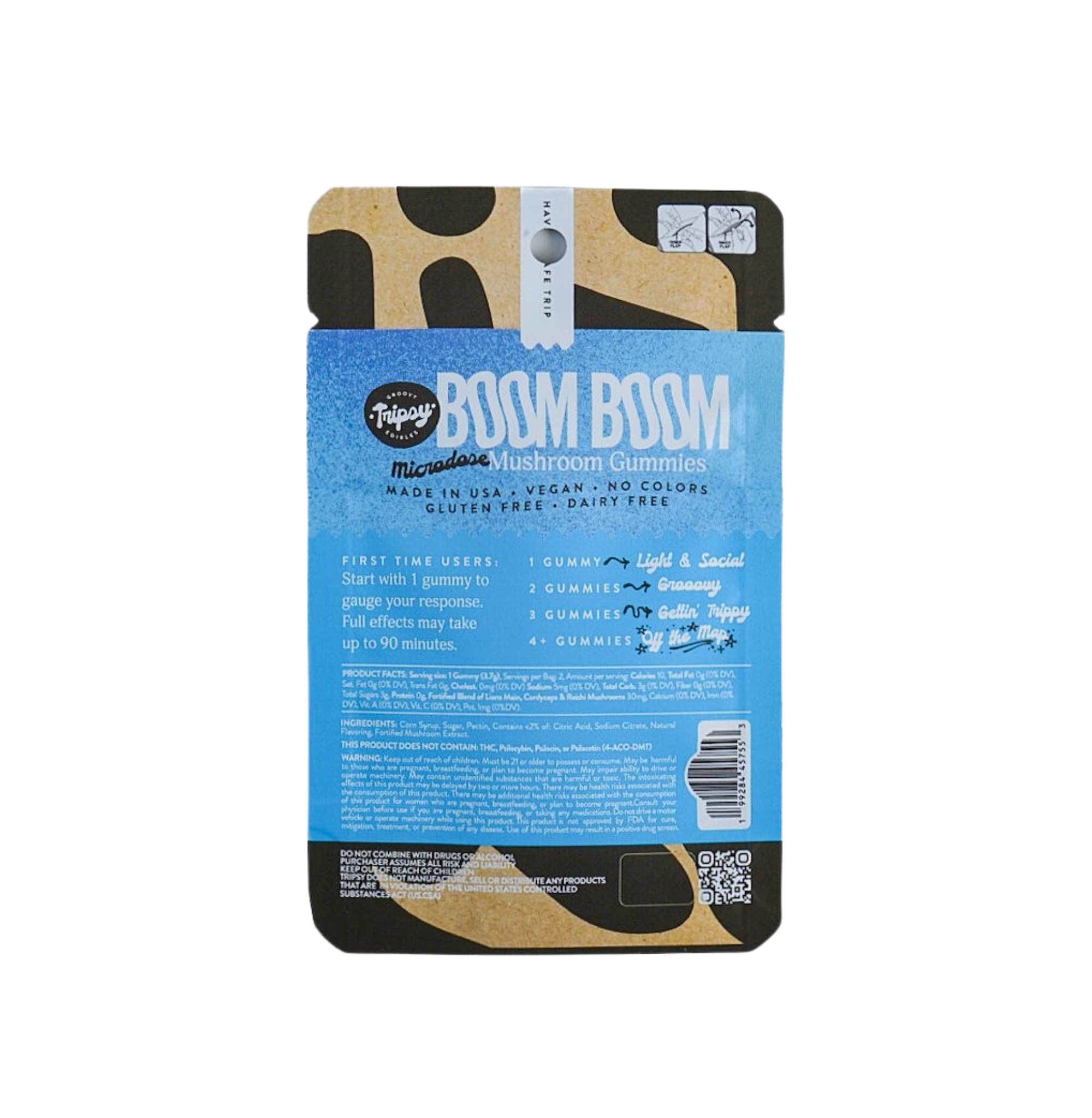 Tripsy BOOM BOOM 2ct. Microdose Mushroom Gummies, Blueberry