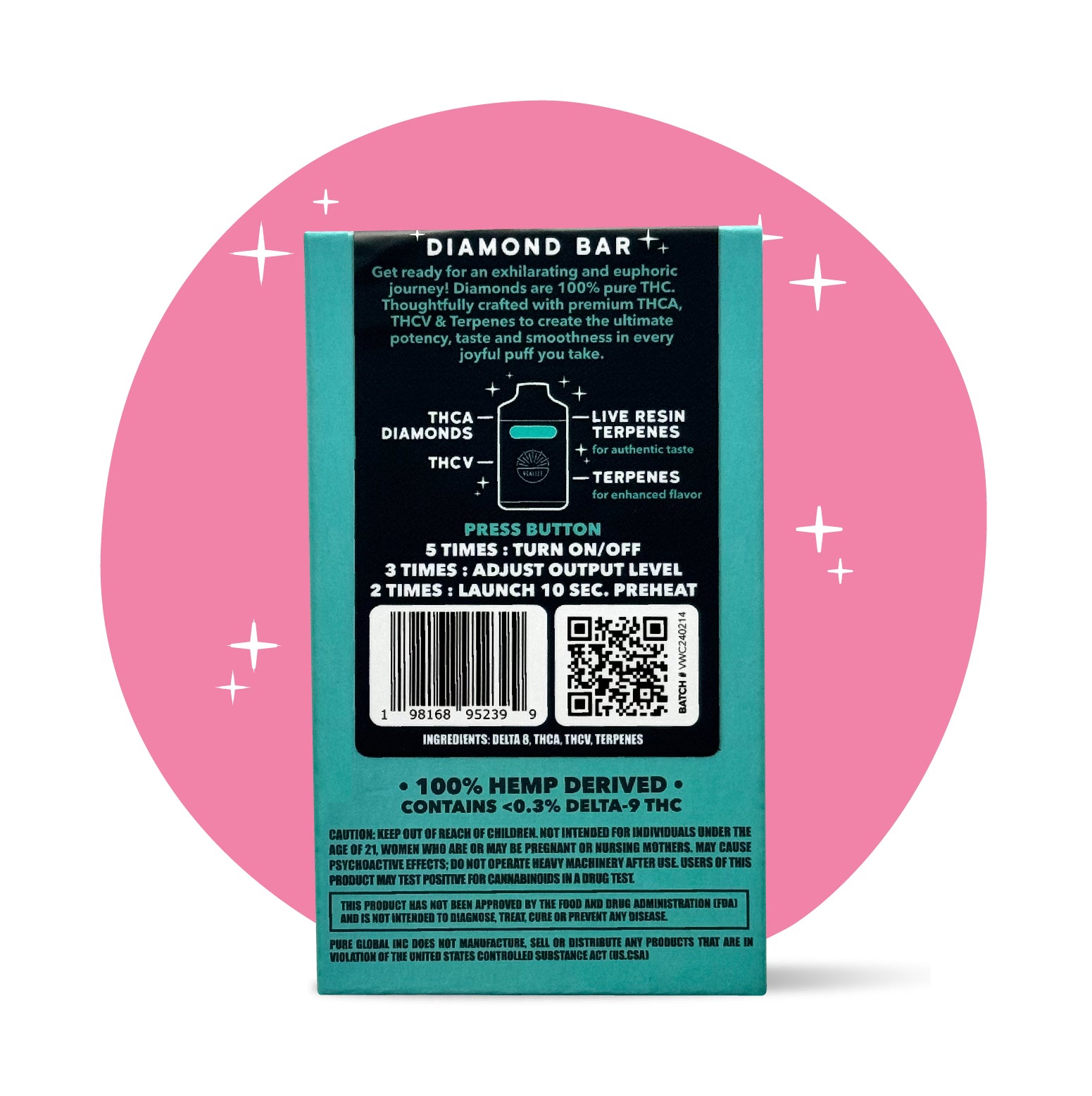 Realize Diamond Bar, Wedding Cake - 4g Disposable Vape